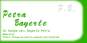 petra bayerle business card